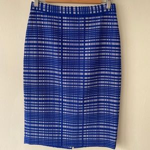 Banana Republic Blue Jacquard Pencil Skirt